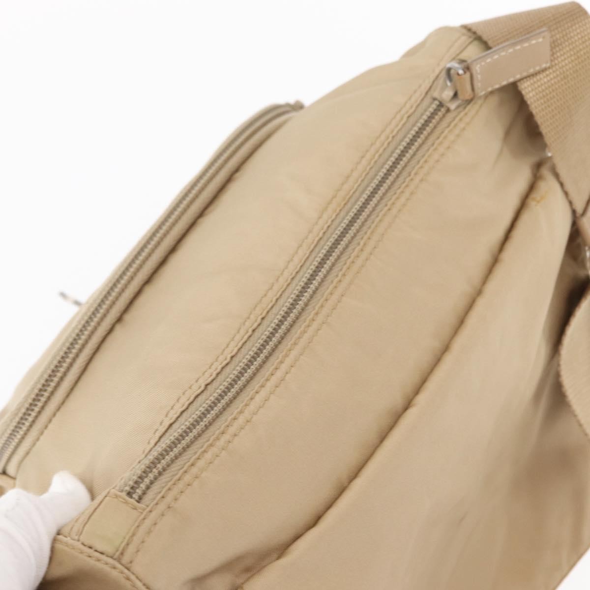 Prada Buckle Messenger Bag Tessuto Beige Nylon Shoulder Bag Bag (Pre-Owned)