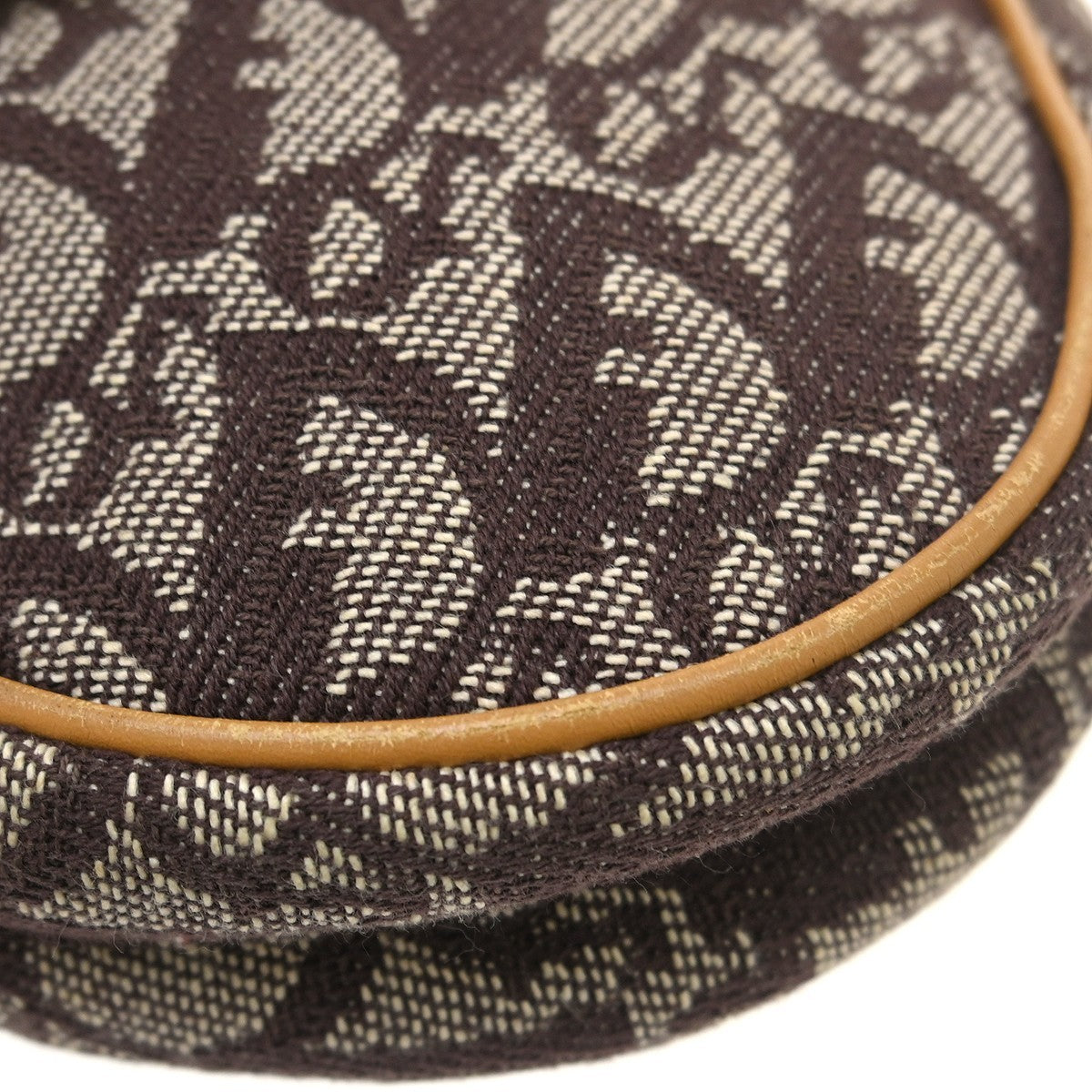 Christian Dior Saddle Bag Oblique Canvas Brown Canvas Handbag (Pre-Owned)