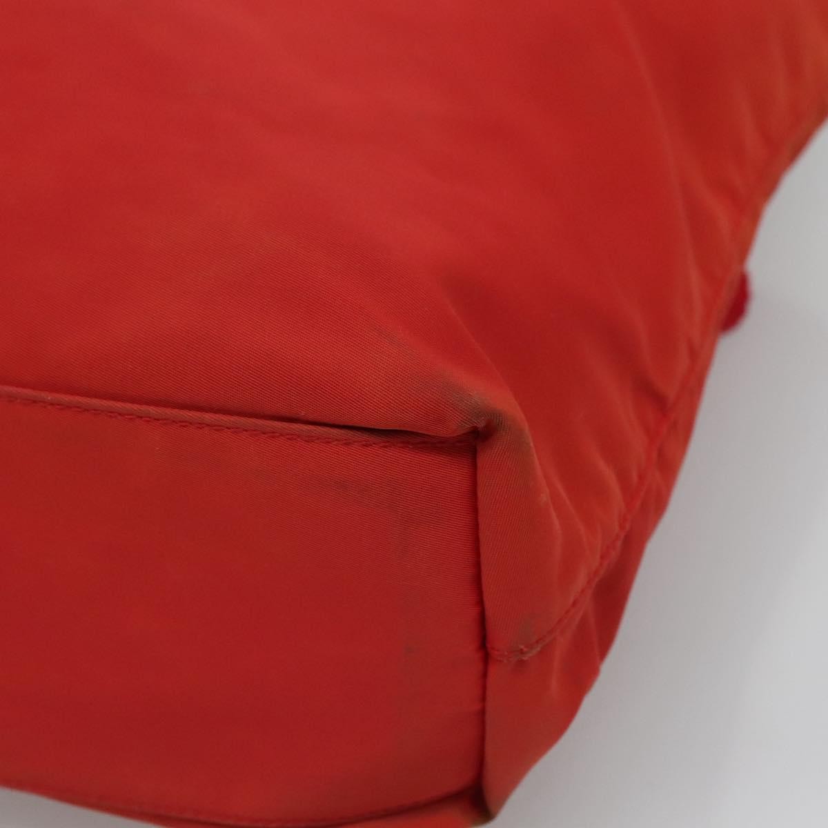 Prada Vintage Zip Tote Tessuto Red Nylon Tote Bag Bag (Pre-Owned)