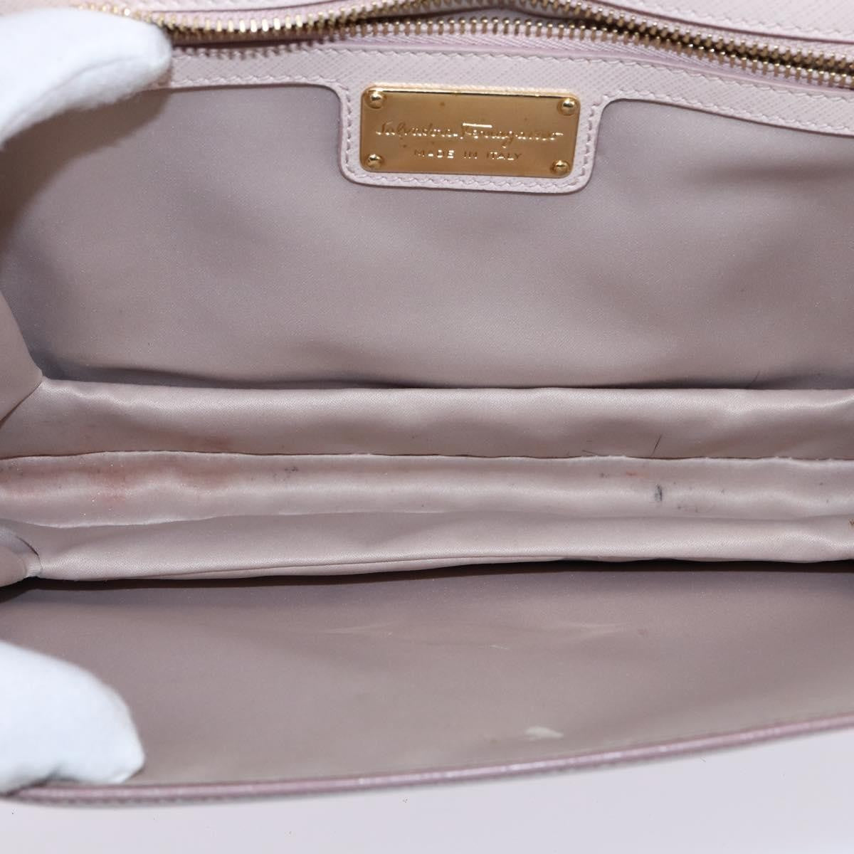 Salvatore Ferragamo Ginny Crossbody Bag Leather Pink Leather Shoulder Bag Bag (Pre-Owned)