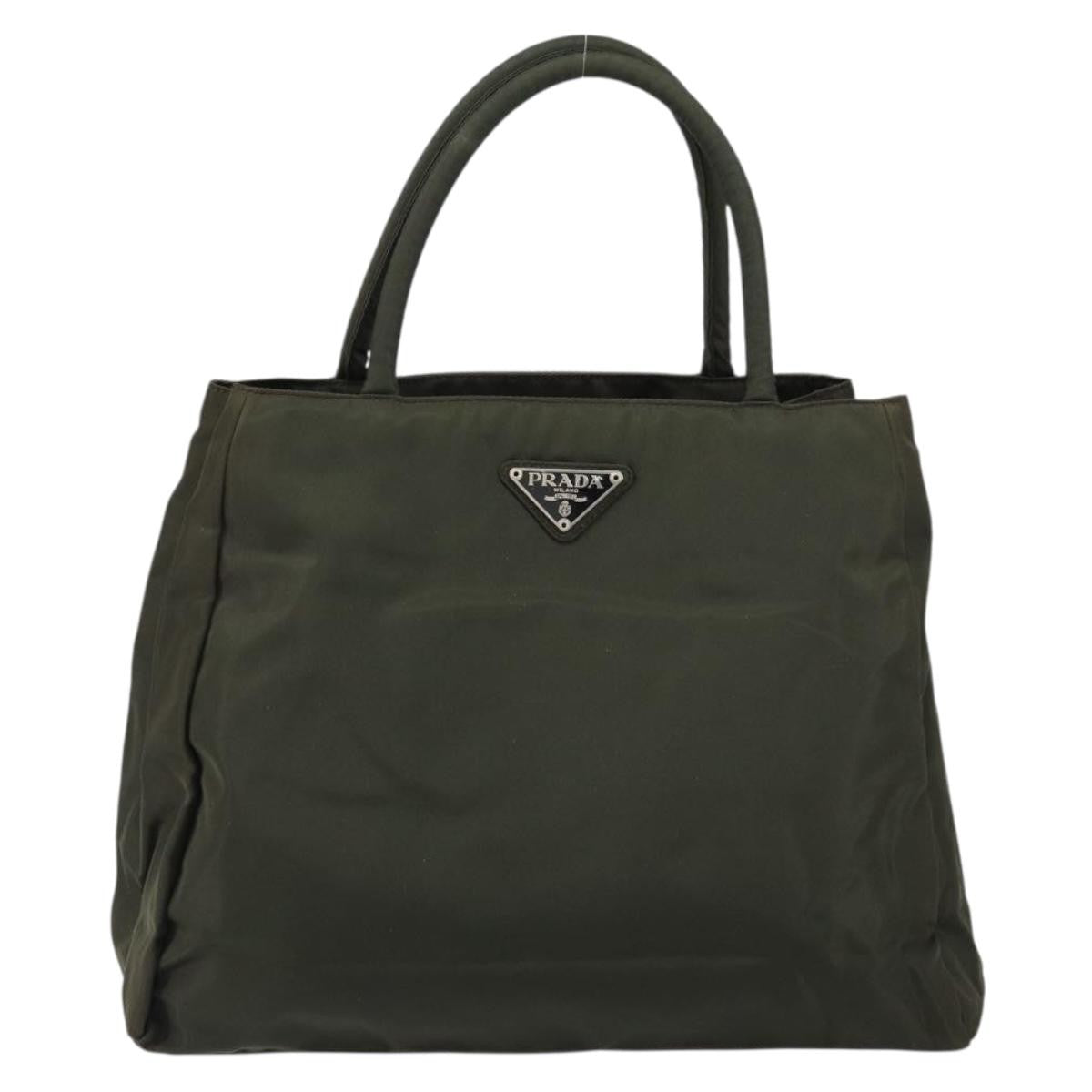 Prada Vintage Zip Tote Tessuto Khaki Nylon Tote Bag Bag (Pre-Owned)