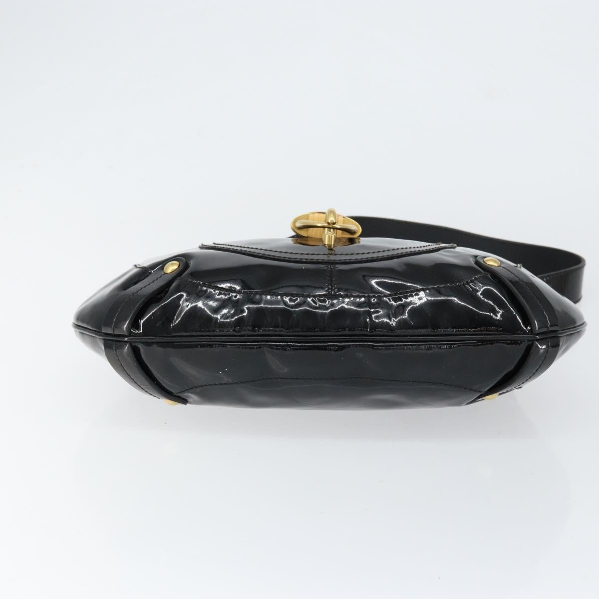 Salvatore Ferragamo Gancini Tote Patent Leather Black Patent_Leather Tote Bag Bag (Pre-Owned)