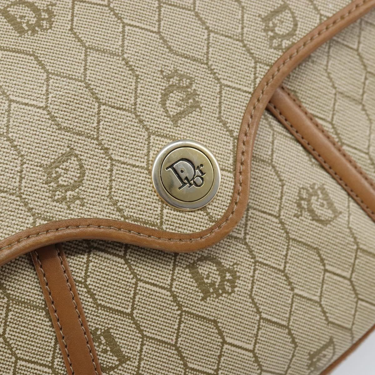 Christian Dior Vintage Honeycomb Shoulder Bag Canvas Beige Canvas Shoulder Bag Bag (Pre-Owned)