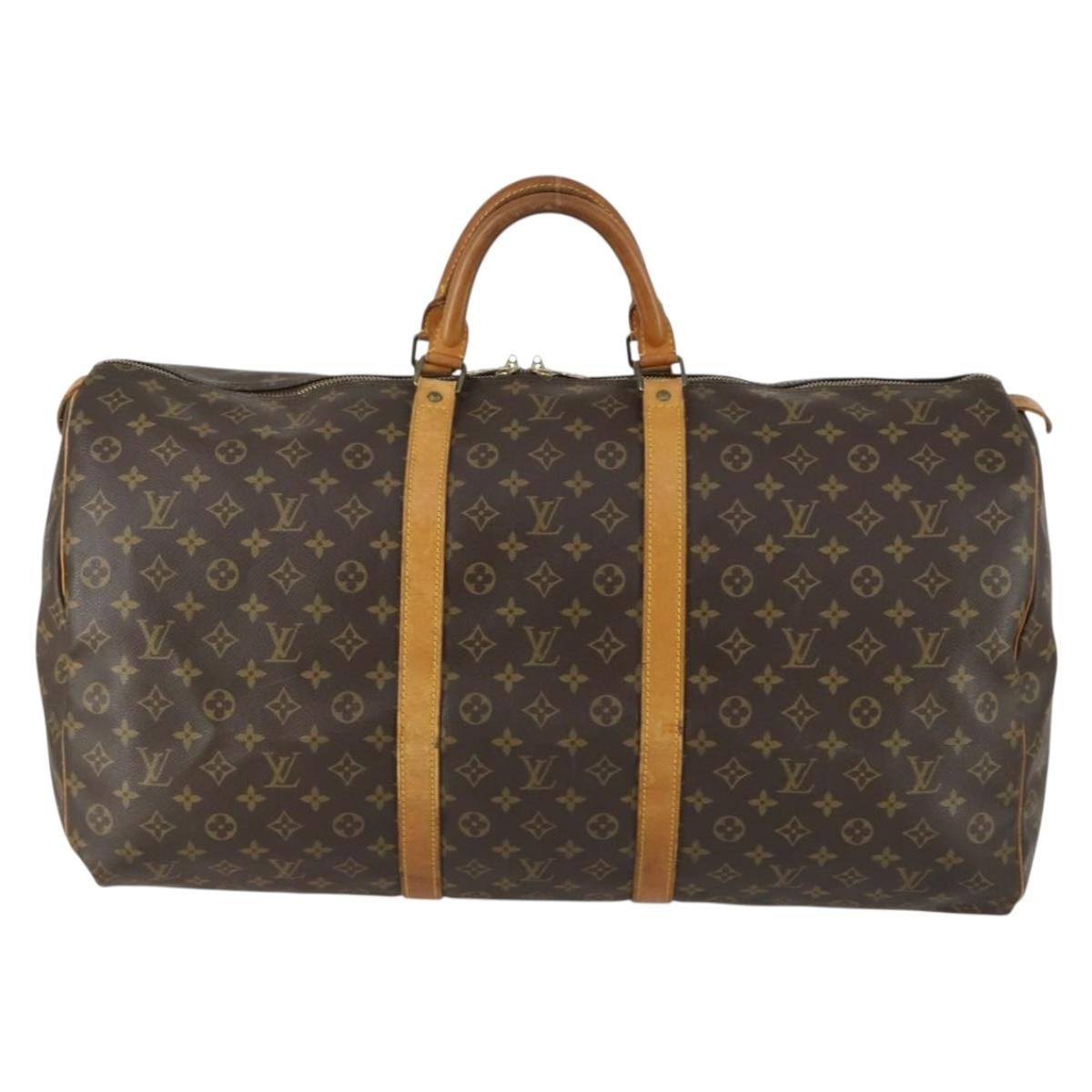 Louis Vuitton Keepall Bag Monogram Canvas Brown Canvas Travel Bag Bag (Pre-Owned)