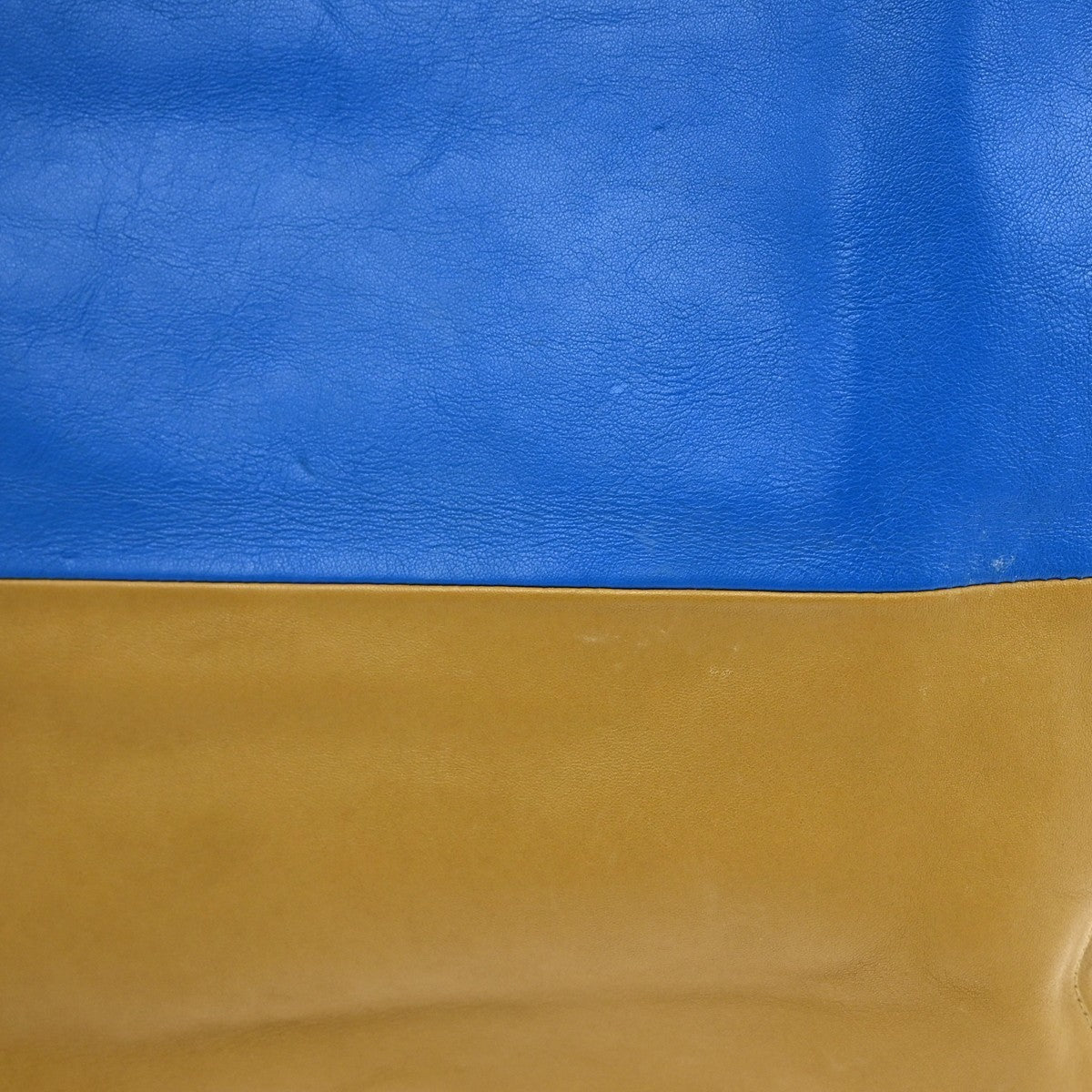 Celine Vertical Bi-Cabas Tote Leather Blue Leather Tote Bag Bag (Pre-Owned)