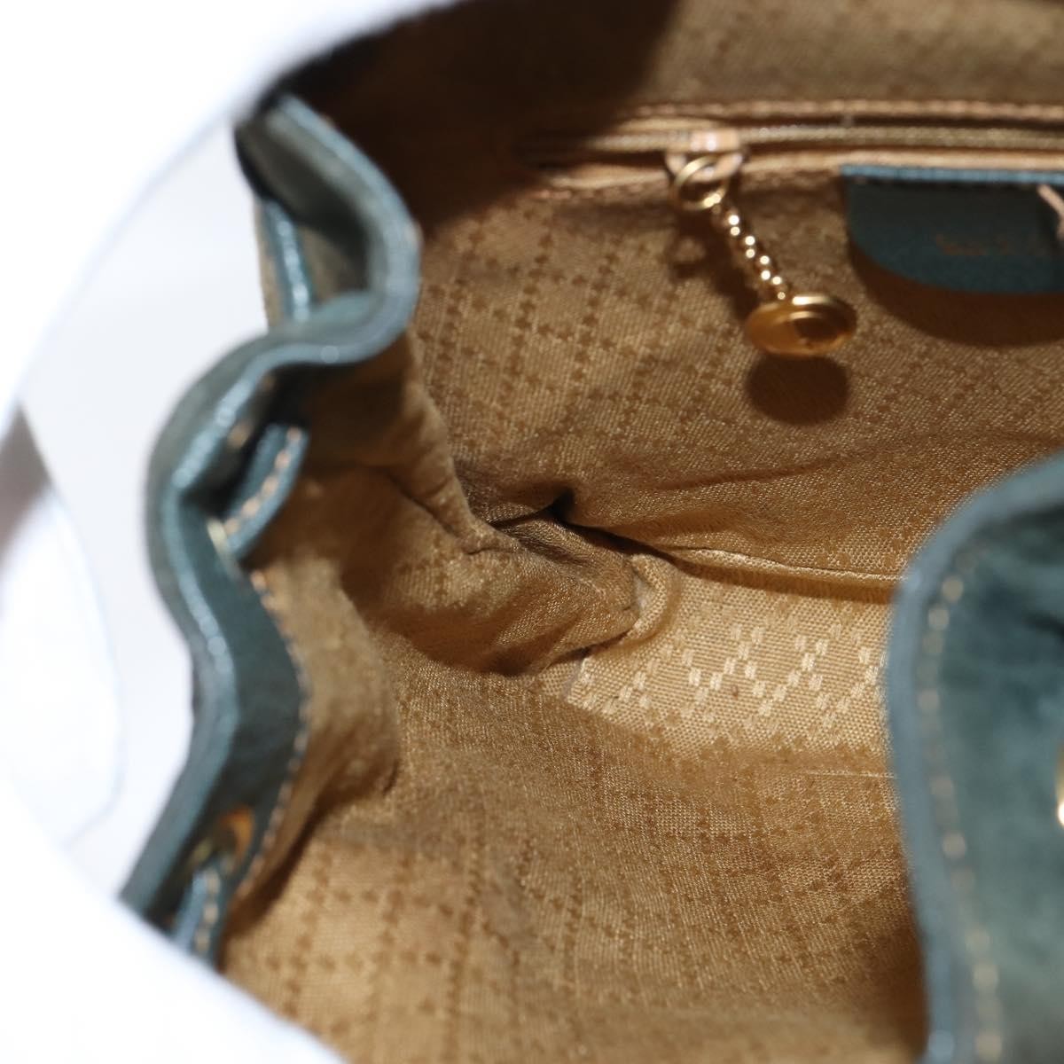 Gucci Vintage Bamboo Backpack Suede Khaki Suede Backpack Bag (Pre-Owned)