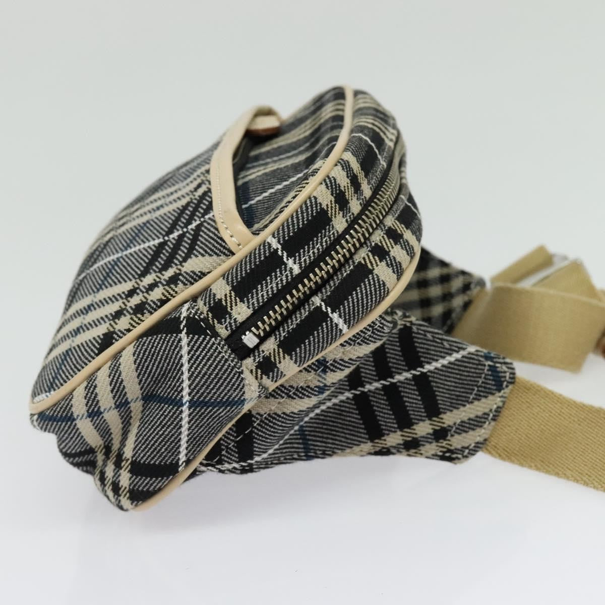 Burberry Waist Bag Vintage Check Canvas Blue Canvas Shoulder Bag Bag (Pre-Owned)