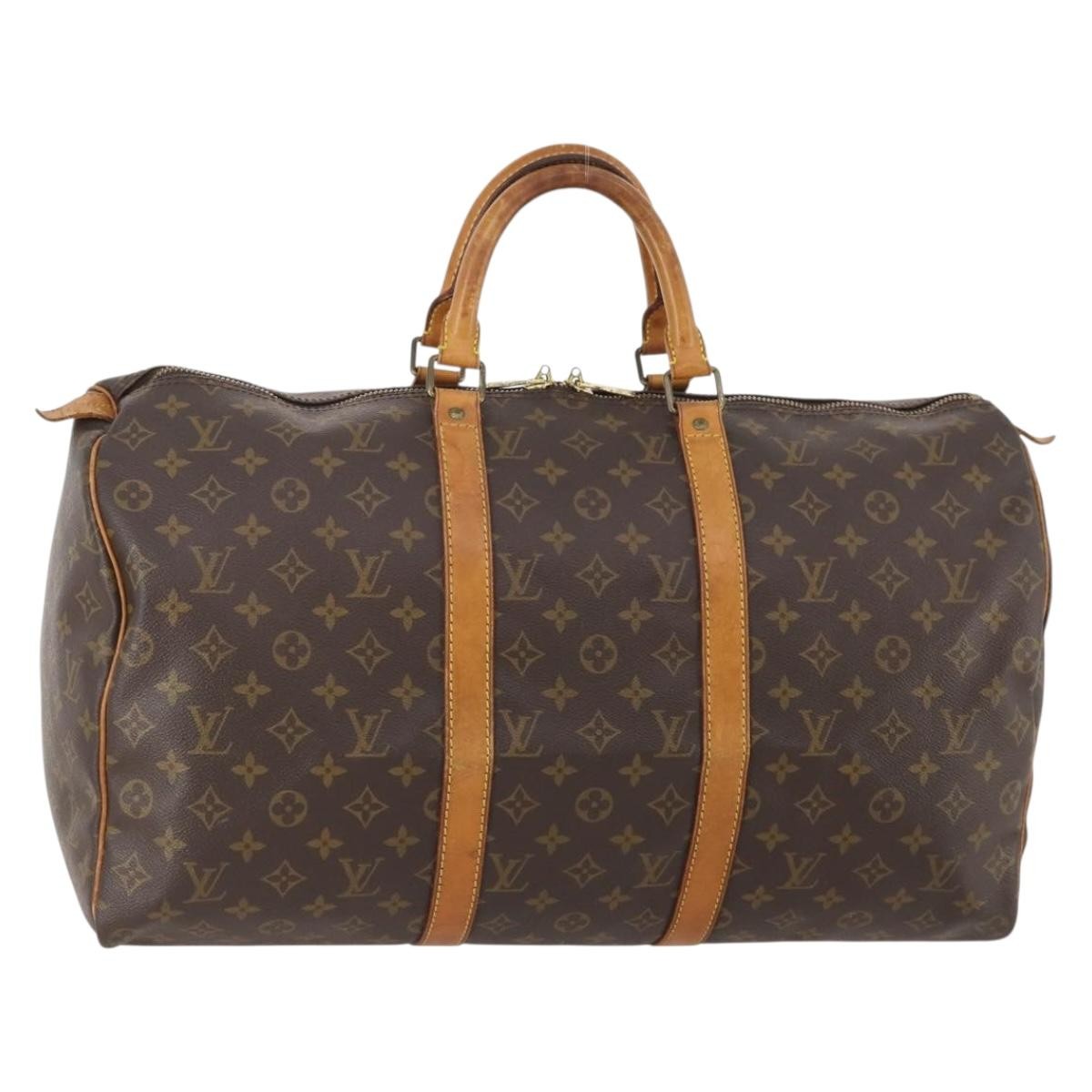 Louis Vuitton Keepall Bag Monogram Canvas Brown Canvas Travel Bag Bag (Pre-Owned)