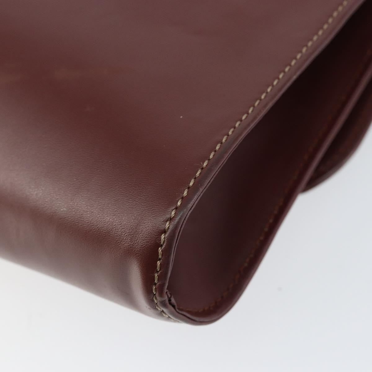 Cartier Must De Cartier Clutch Bag Leather Burgundy Leather Clutche & Pouche Bag (Pre-Owned)