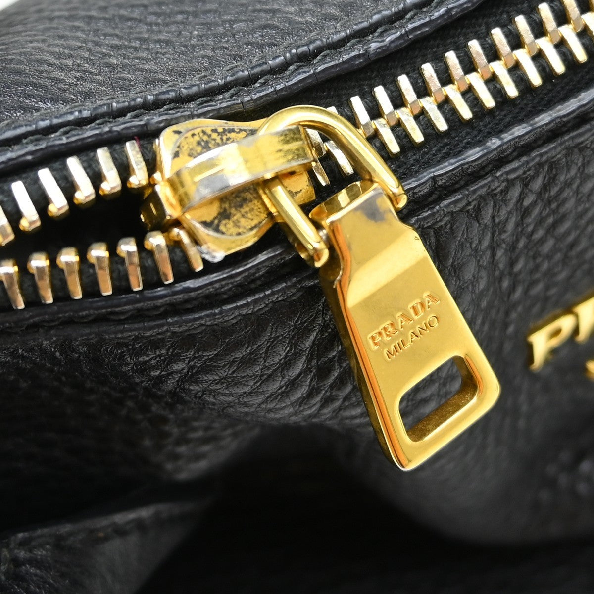 Prada Vintage Handbag Leather Black Leather Handbag (Pre-Owned)