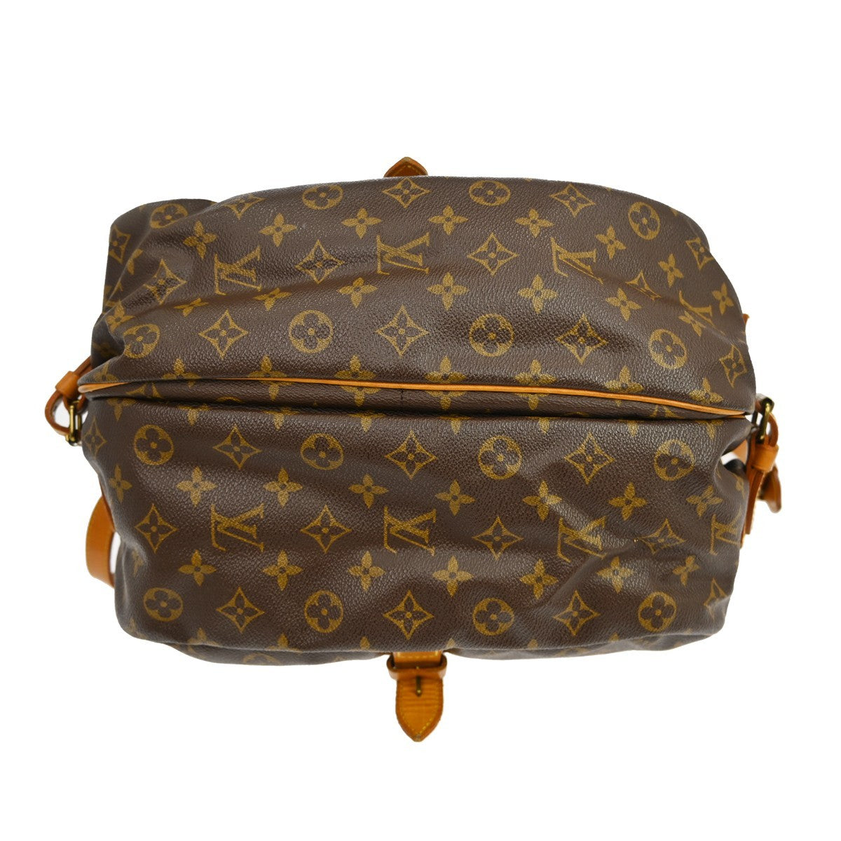 Louis Vuitton Saumur Handbag Monogram Canvas Brown Canvas Shoulder Bag Bag (Pre-Owned)