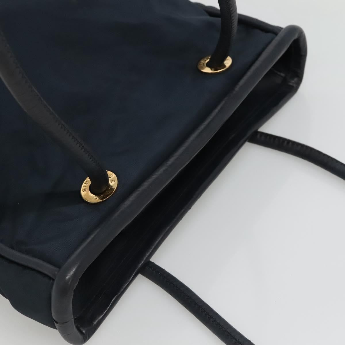 Celine Circle Logo Handbag Nylon Navy Nylon Tote Bag Bag (Pre-Owned)