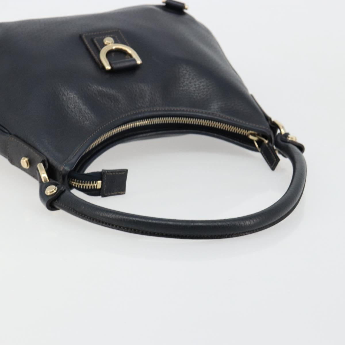 Gucci Abbey D-Ring Hobo Leather Navy Leather Handbag (Pre-Owned)