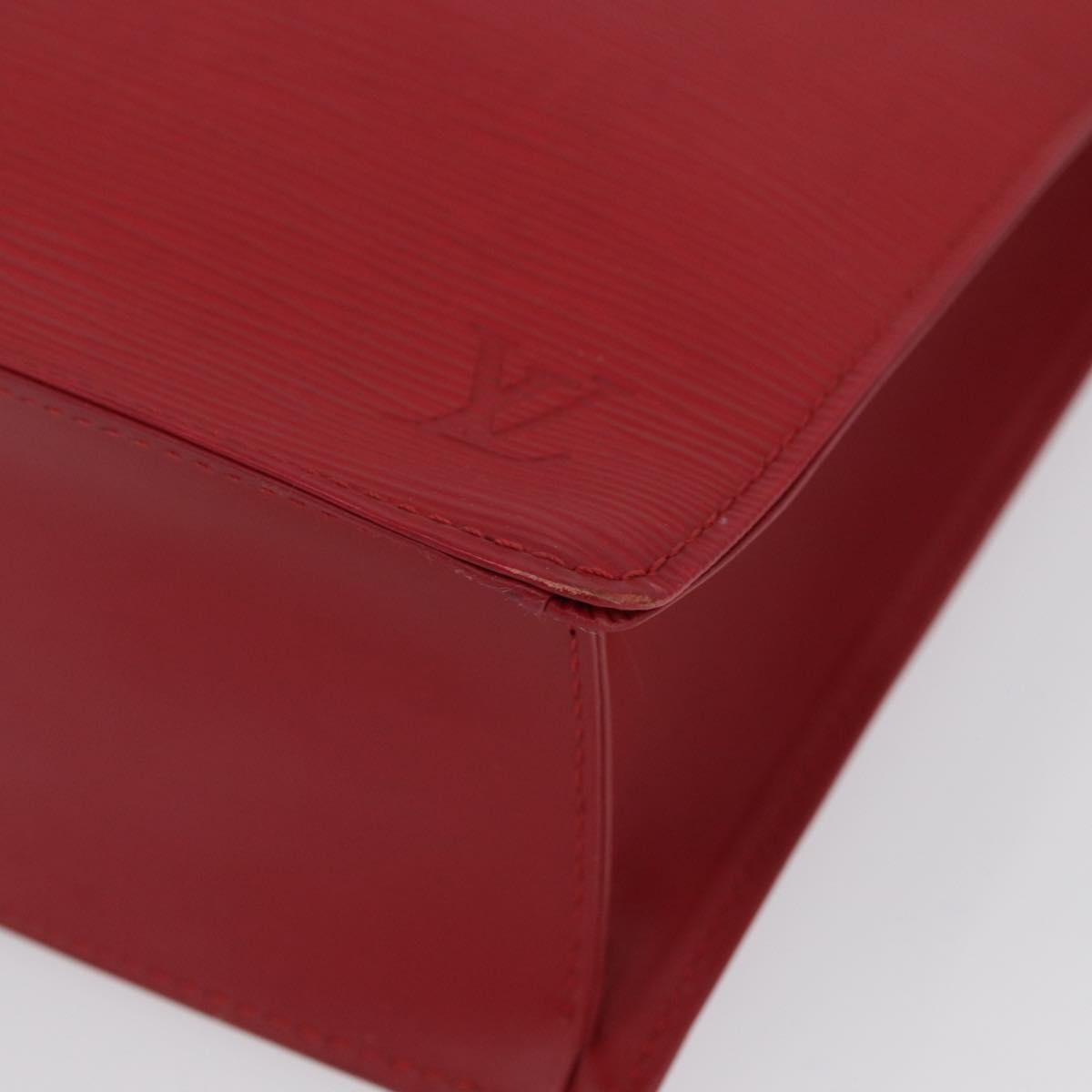 Louis Vuitton Sac Plat Bag Epi Leather Red Leather Tote Bag Bag (Pre-Owned)