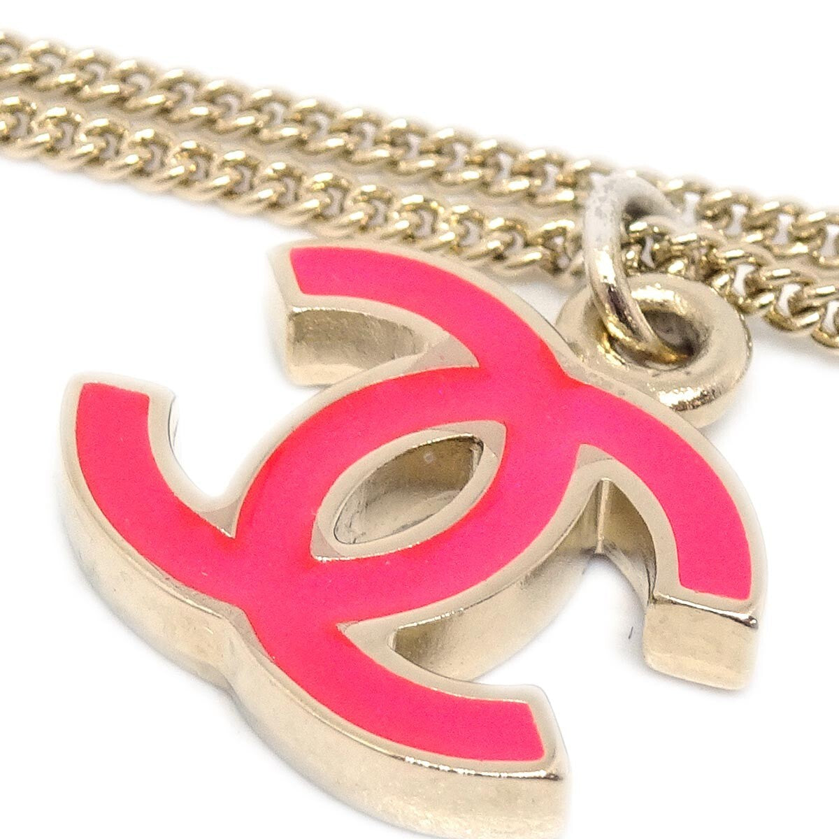Chanel Cc Logo Pendant Necklace Metal Silver Silver_Plated Necklace Jewelry (Pre-Owned)