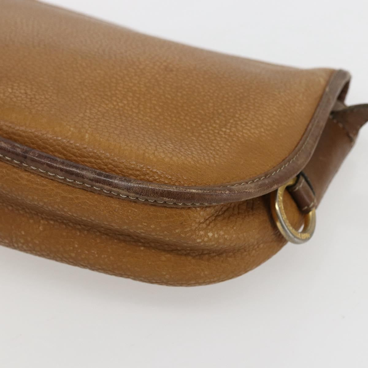 Loewe Anagram Shoulder Bag Leather Beige Leather Shoulder Bag Bag (Pre-Owned)