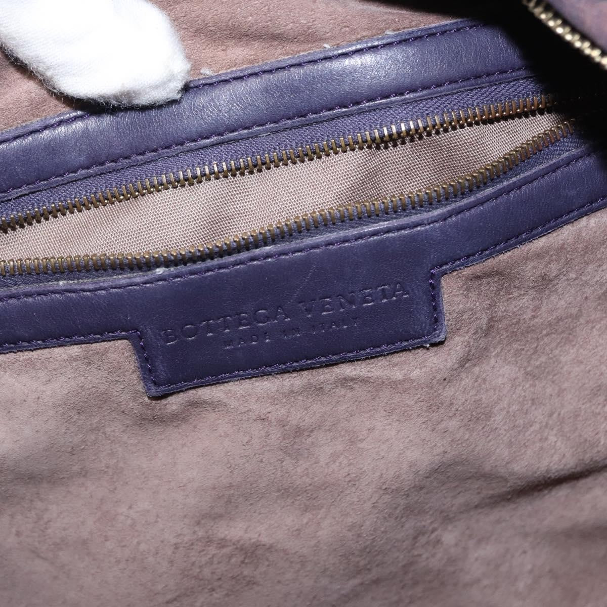 Bottega Veneta Veneta Hobo Pleated Intrecciato Nappa Purple Leather Shoulder Bag Bag (Pre-Owned)