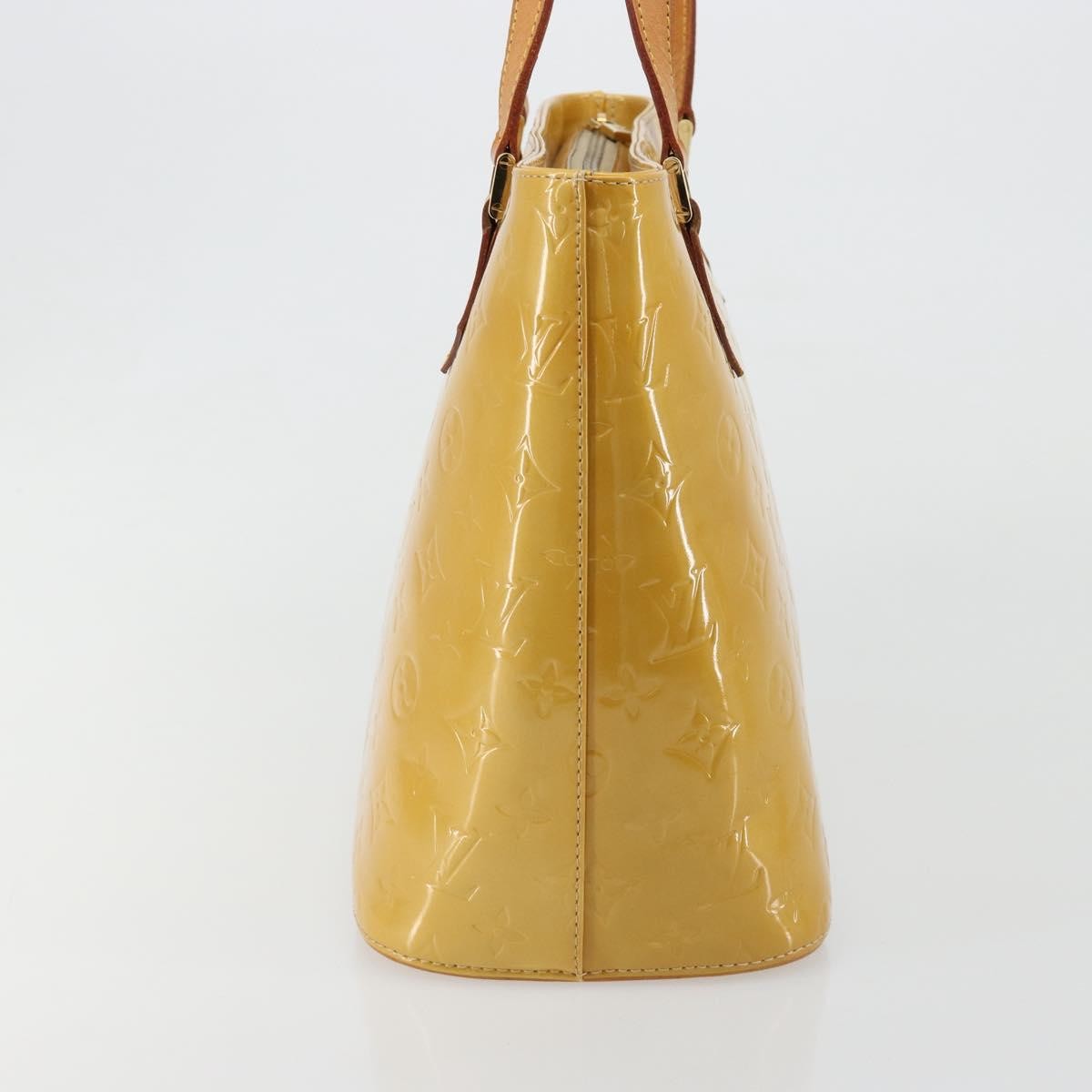 Louis Vuitton Houston Handbag Monogram Vernis Beige Patent_Leather Handbag (Pre-Owned)