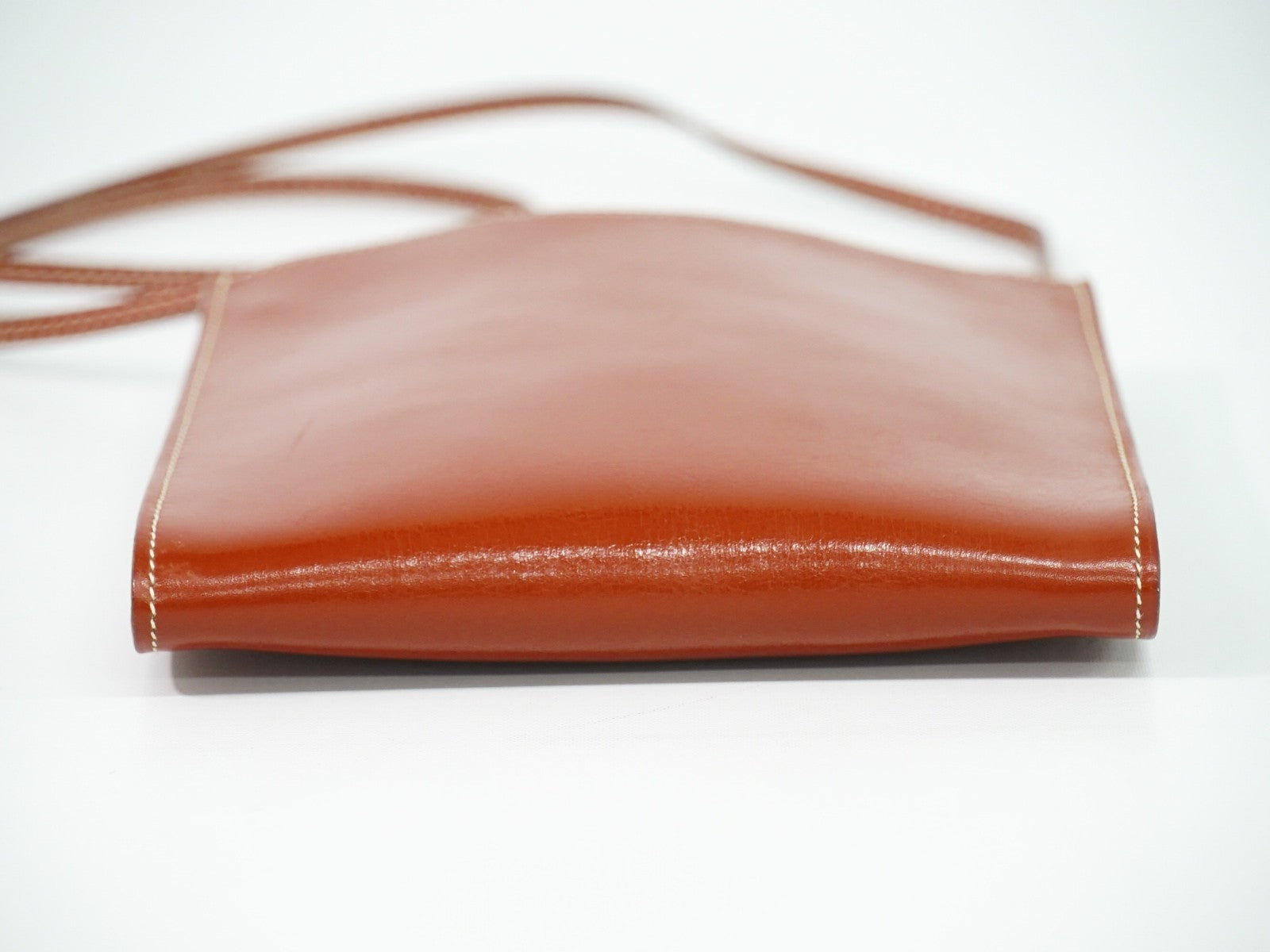 Hermes Onimaitou Pochette Box Calf Brown Leather Clutche & Pouche Bag (Pre-Owned)