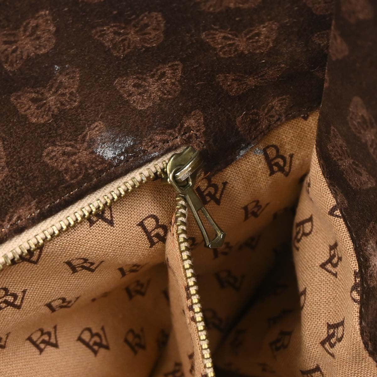 Bottega Veneta Butterfly Handle Tote Suede Brown Suede Tote Bag Bag (Pre-Owned)
