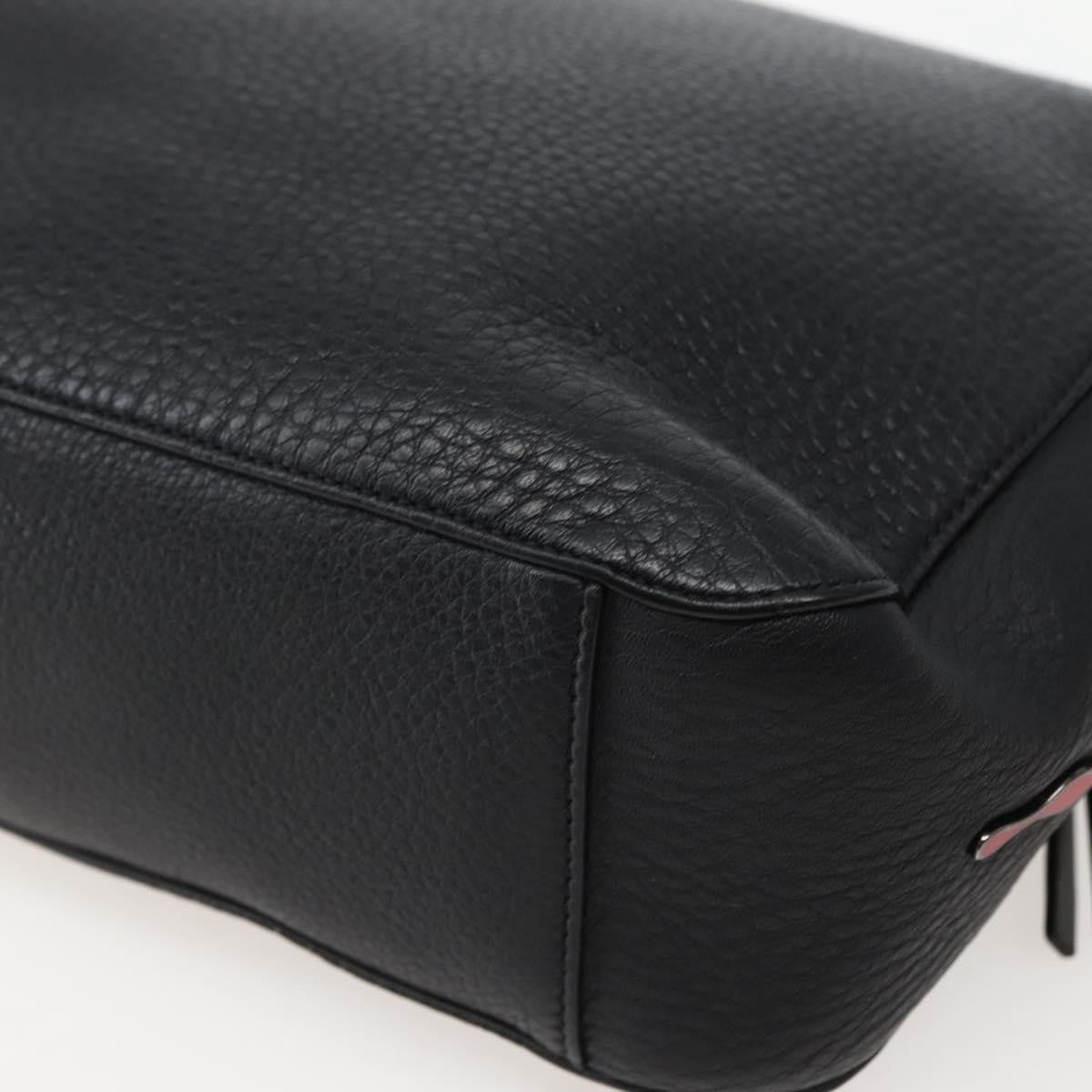 Christian Louboutin Loubiclutch Leather Black Leather Clutche & Pouche Bag (Pre-Owned)
