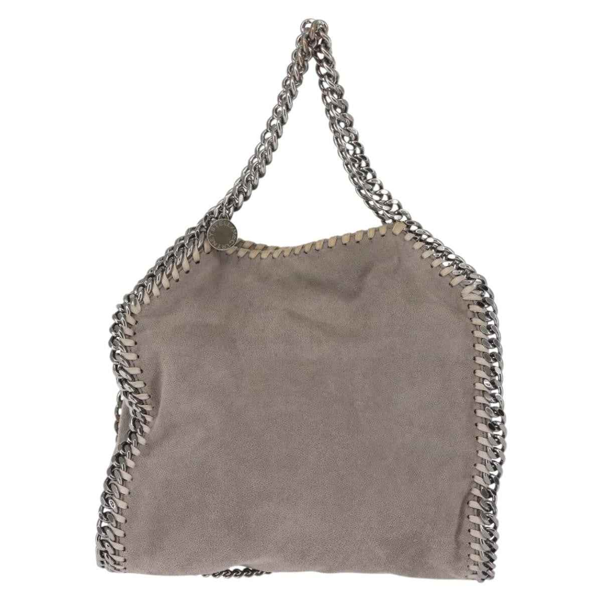 Stella Mccartney Falabella Fold Over Crossbody Bag Suede Gray Synthetic Shoulder Bag Bag (Pre-Owned)