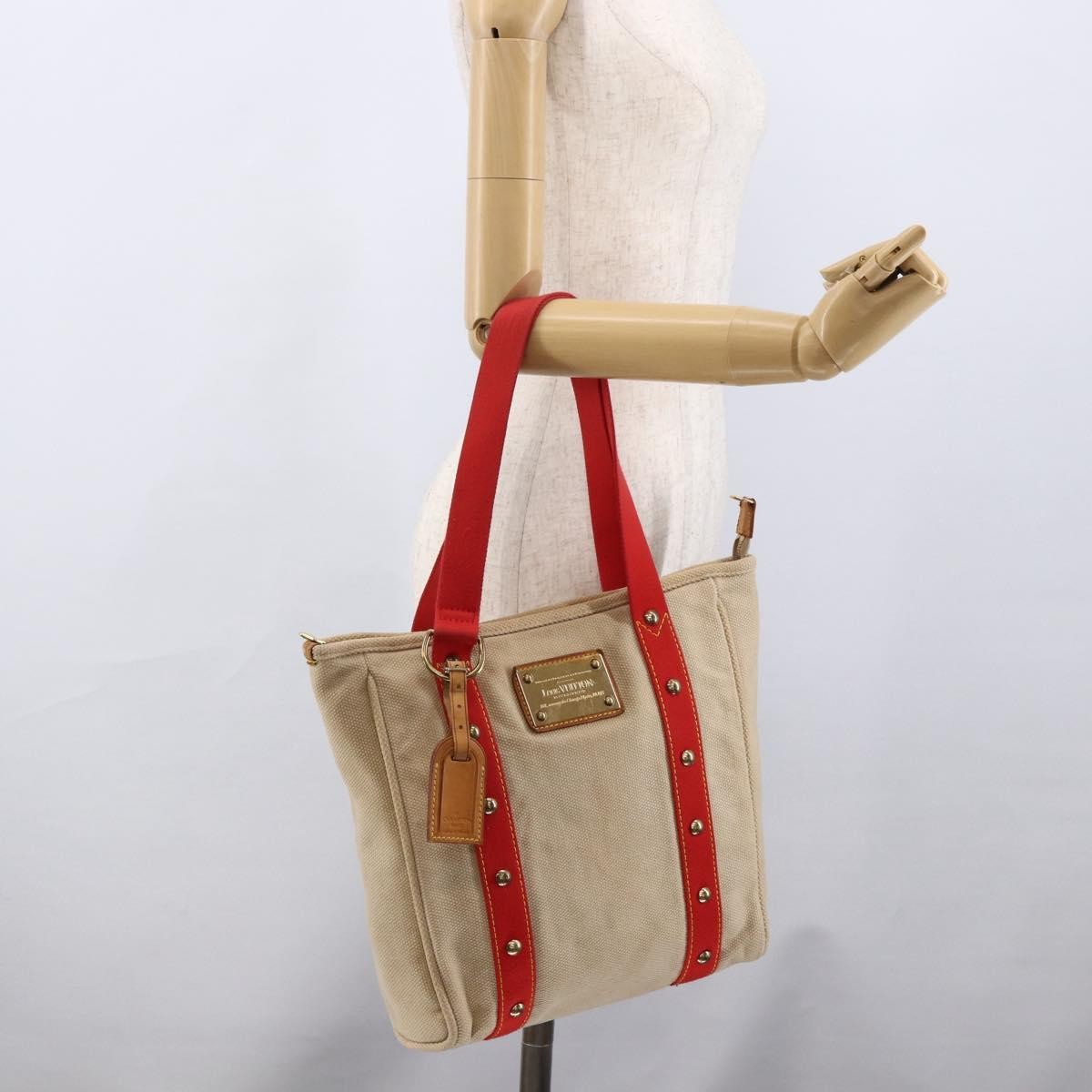 Louis Vuitton Antigua Tote Canvas Beige Canvas Tote Bag Bag (Pre-Owned)