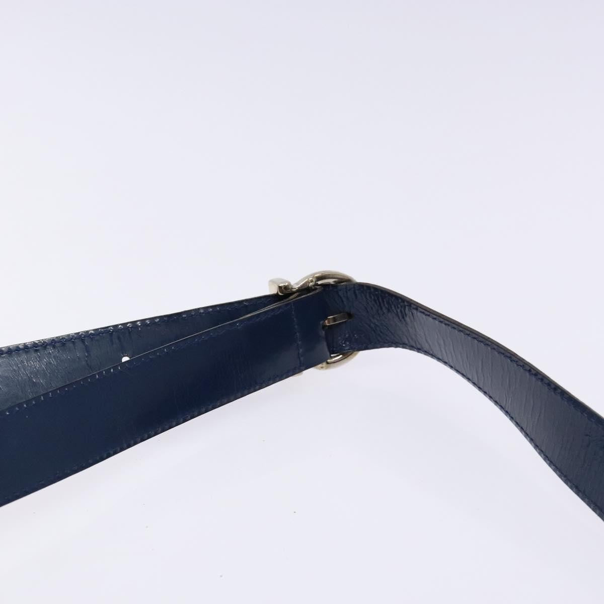 Salvatore Ferragamo Vintage Gancini Bucket Bag Patent Leather Blue Patent_Leather Shoulder Bag Bag (Pre-Owned)