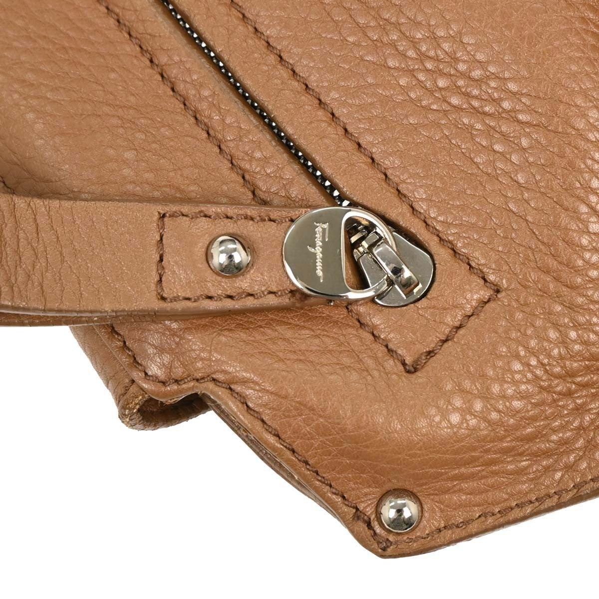 Salvatore Ferragamo Sofia Satchel Leather Brown Leather Handbag (Pre-Owned)