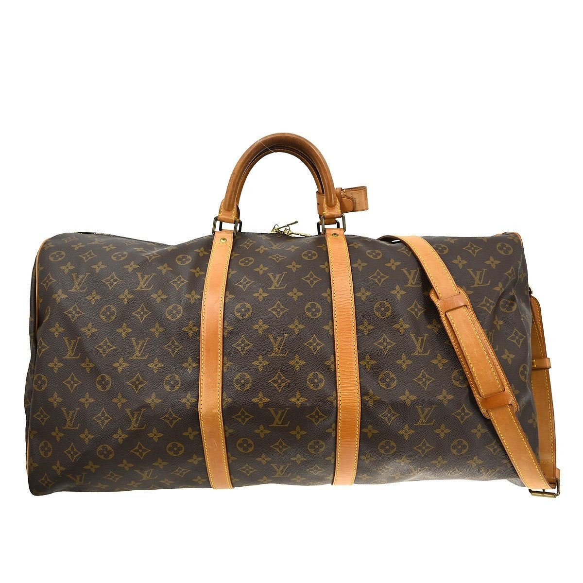 Louis Vuitton Keepall Bandouliere Bag Monogram Canvas Brown Canvas Travel Bag Bag (Pre-Owned)