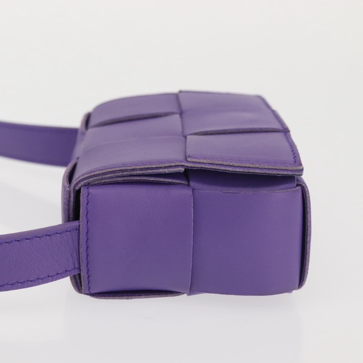 Bottega Veneta Cassette Crossbody Bag Padded Maxi Intrecciato Leather Purple Leather Bag (Pre-Owned)