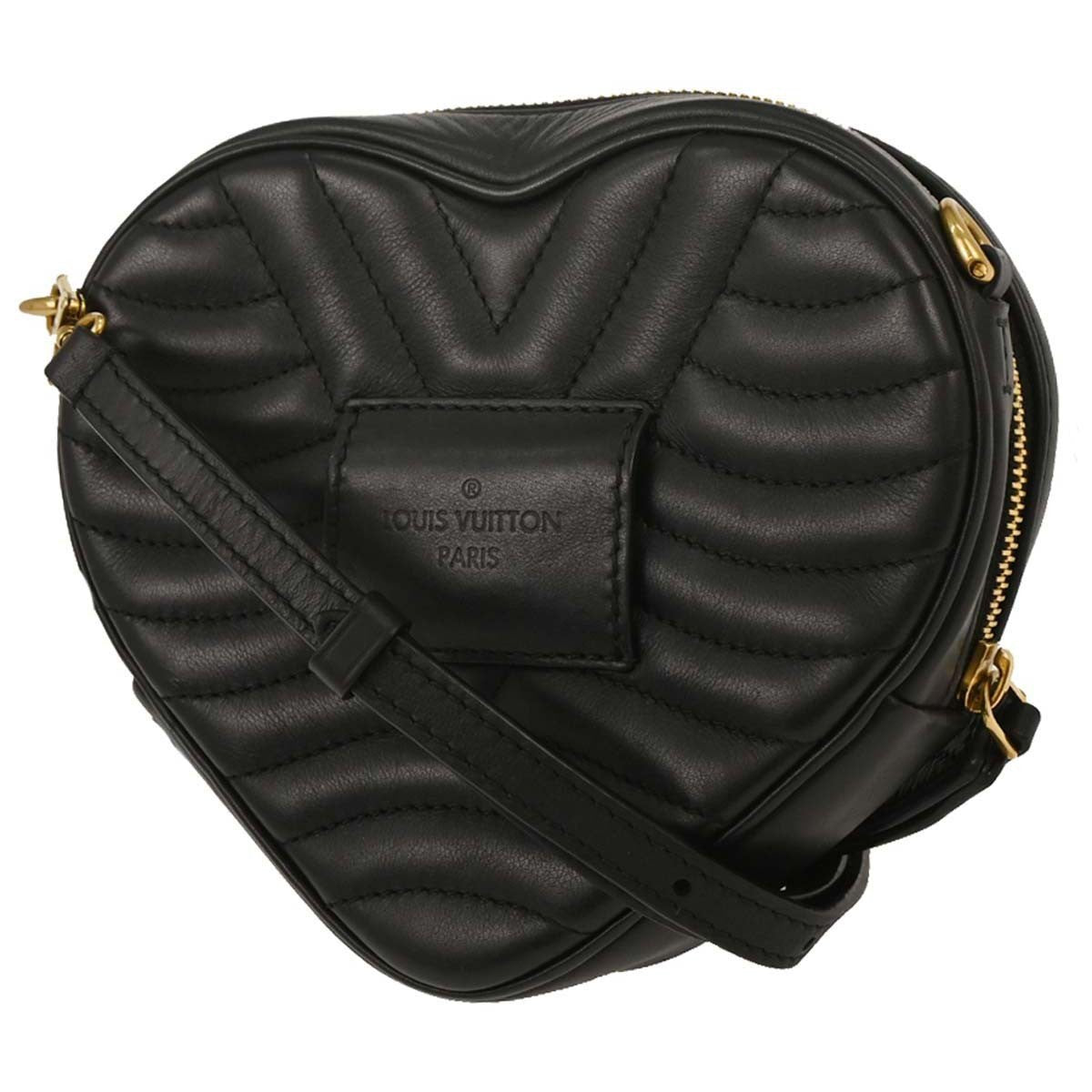 Louis Vuitton New Wave Heart Crossbody Bag Quilted Leather Black Leather Shoulder Bag Bag (Pre-Owned)
