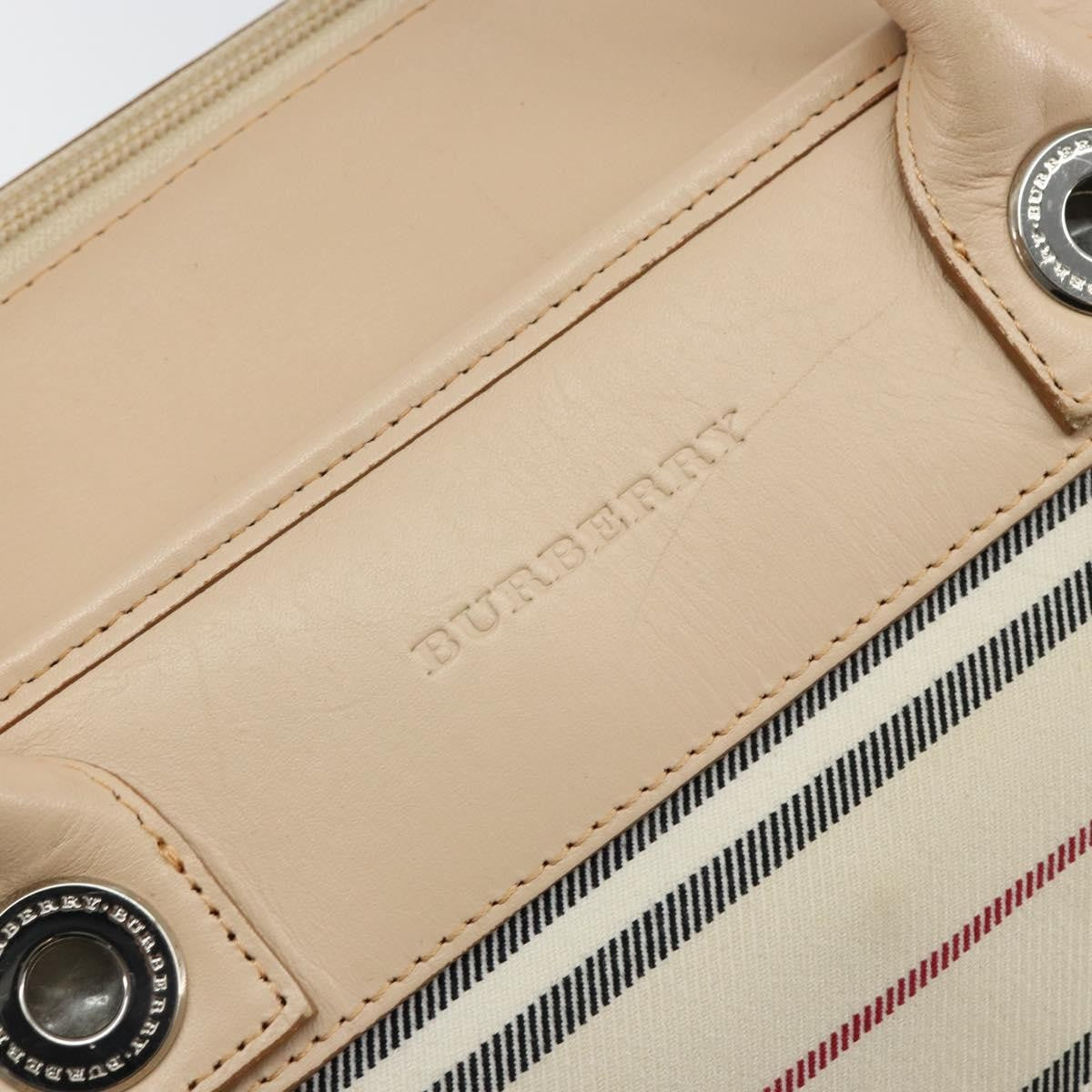 Burberry Nova Check Tote Canvas And Leather Beige Canvas Tote Bag Bag (Pre-Owned)
