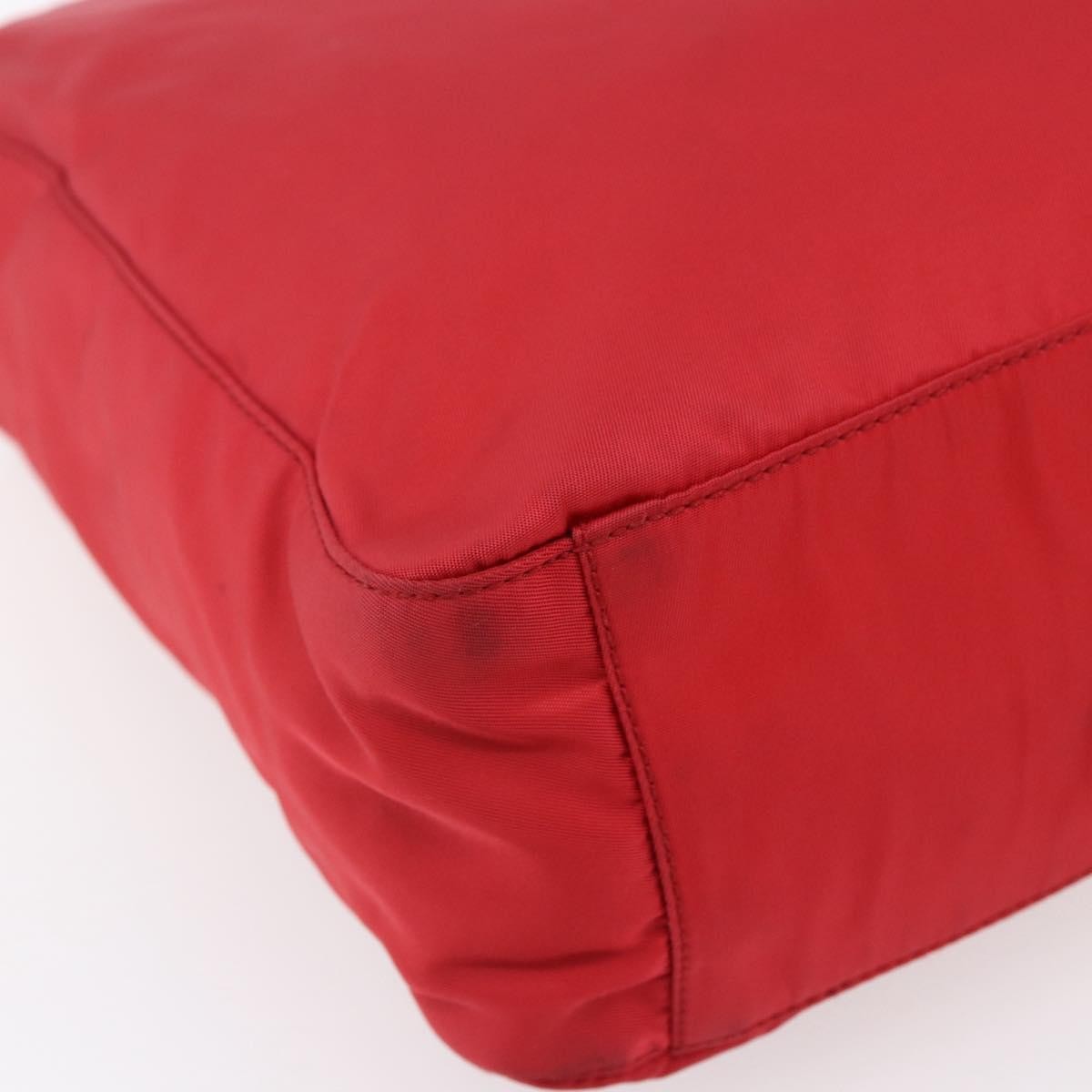 Prada Vintage Tote Tessuto Red Nylon Tote Bag Bag (Pre-Owned)