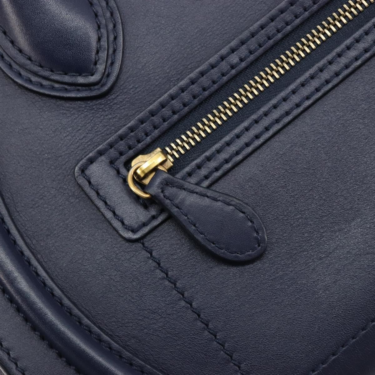 Celine Tricolor Luggage Bag Leather Navy Leather Handbag (Pre-Owned)