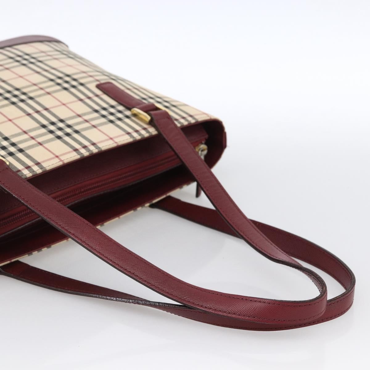 Burberry Nova Check Tote Canvas And Leather Beige Canvas Tote Bag Bag (Pre-Owned)