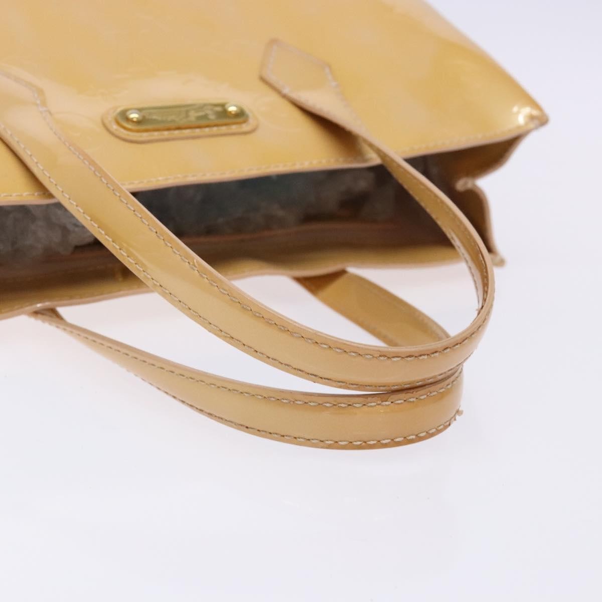 Louis Vuitton Wilshire Handbag Monogram Vernis Beige Patent_Leather Bag (Pre-Owned)