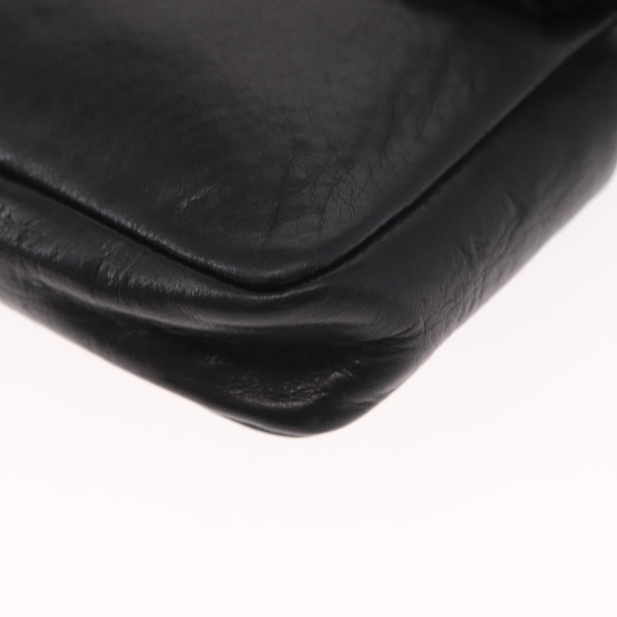 Chanel Chain Envelope Belt Bag Quilted Calfskin Black Leather Clutche & Pouche Bag (Pre-Owned)