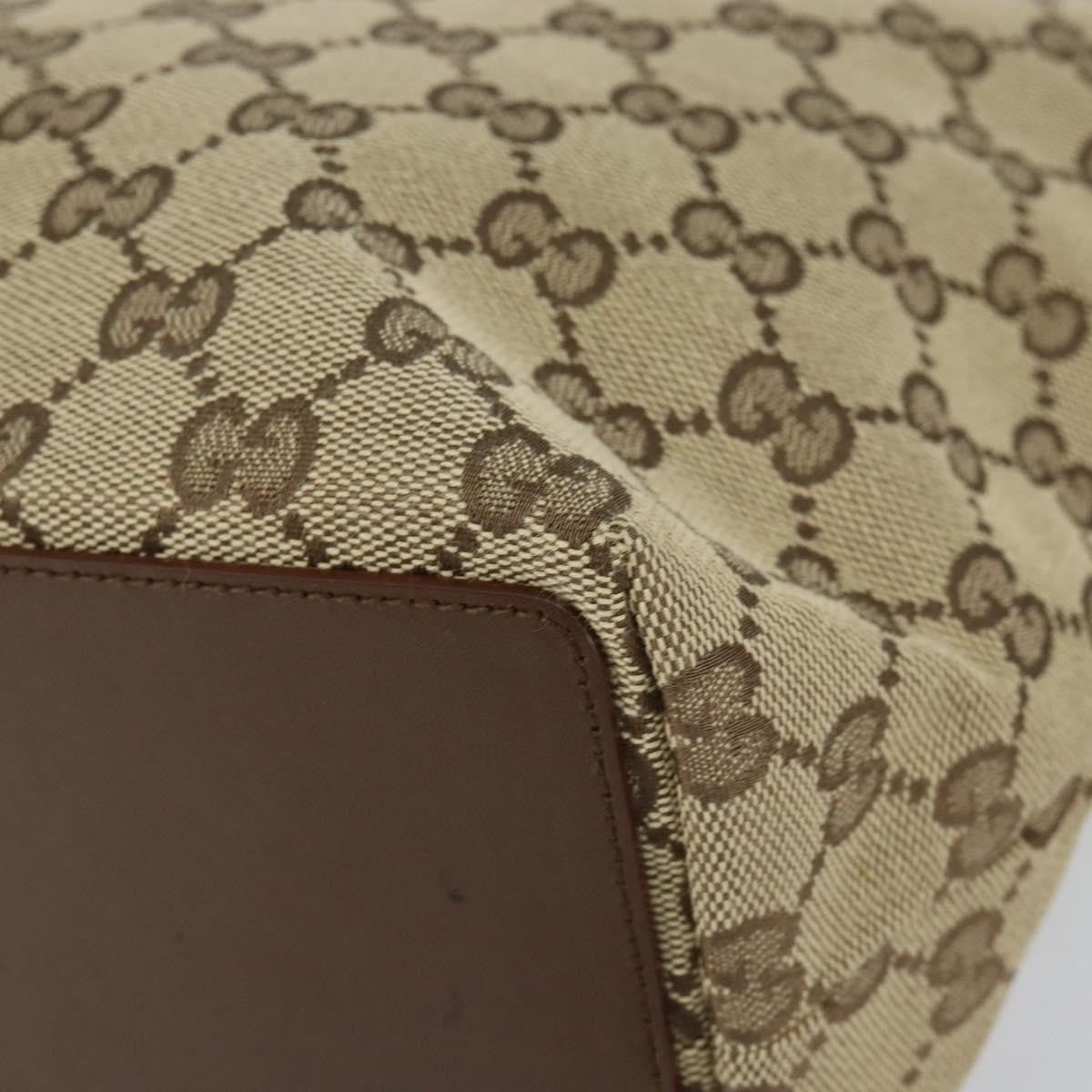 Gucci Vintage Bucket Shopping Tote Gg Canvas Beige Canvas Tote Bag Bag (Pre-Owned)