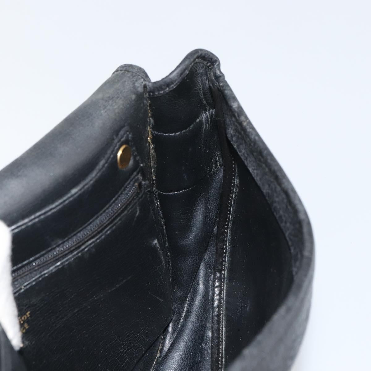 Christian Dior Vintage Shoulder Bag Leather Black Leather Shoulder Bag Bag (Pre-Owned)