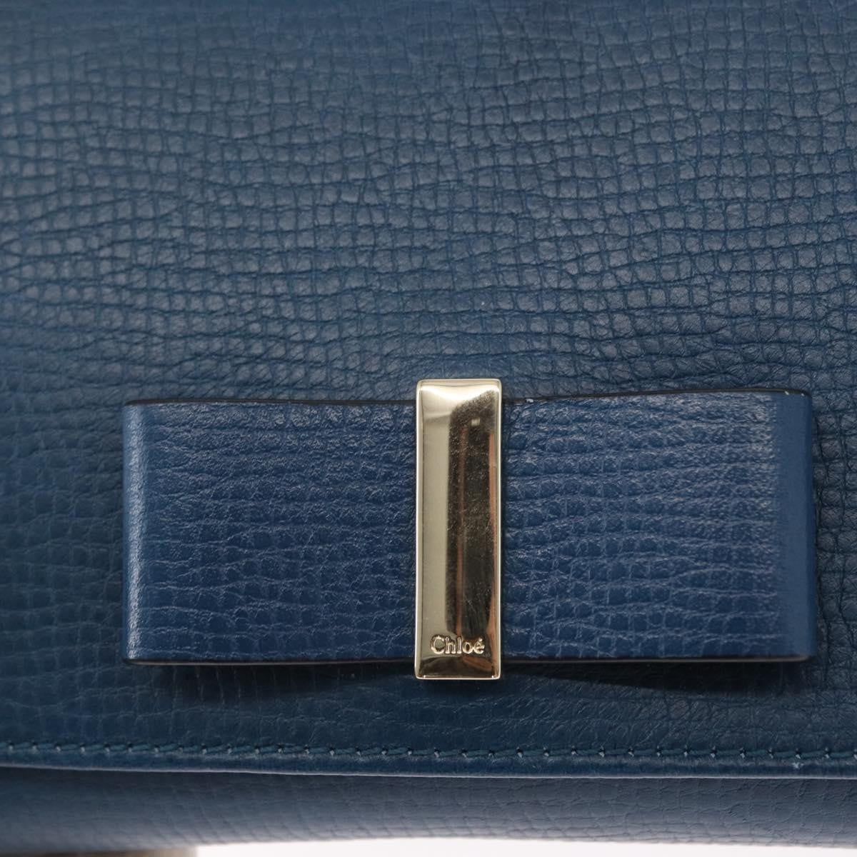 Chloe Vintage Shoulder Bag Leather Blue Leather Shoulder Bag Bag (Pre-Owned)