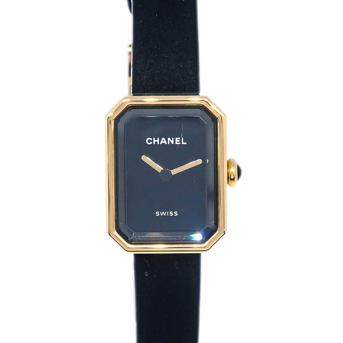 Chanel Premiere Velours Mini Quartz Watch Titanium With Yellow Gold And Velvet Rubber With Diamond Dial Watch (Pre-Owned)