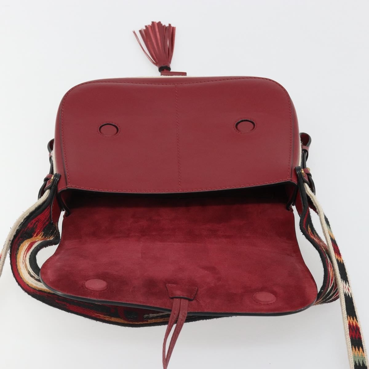 Christian Dior Diorodeo Flap Bag Leather Red Leather Shoulder Bag Bag (Pre-Owned)