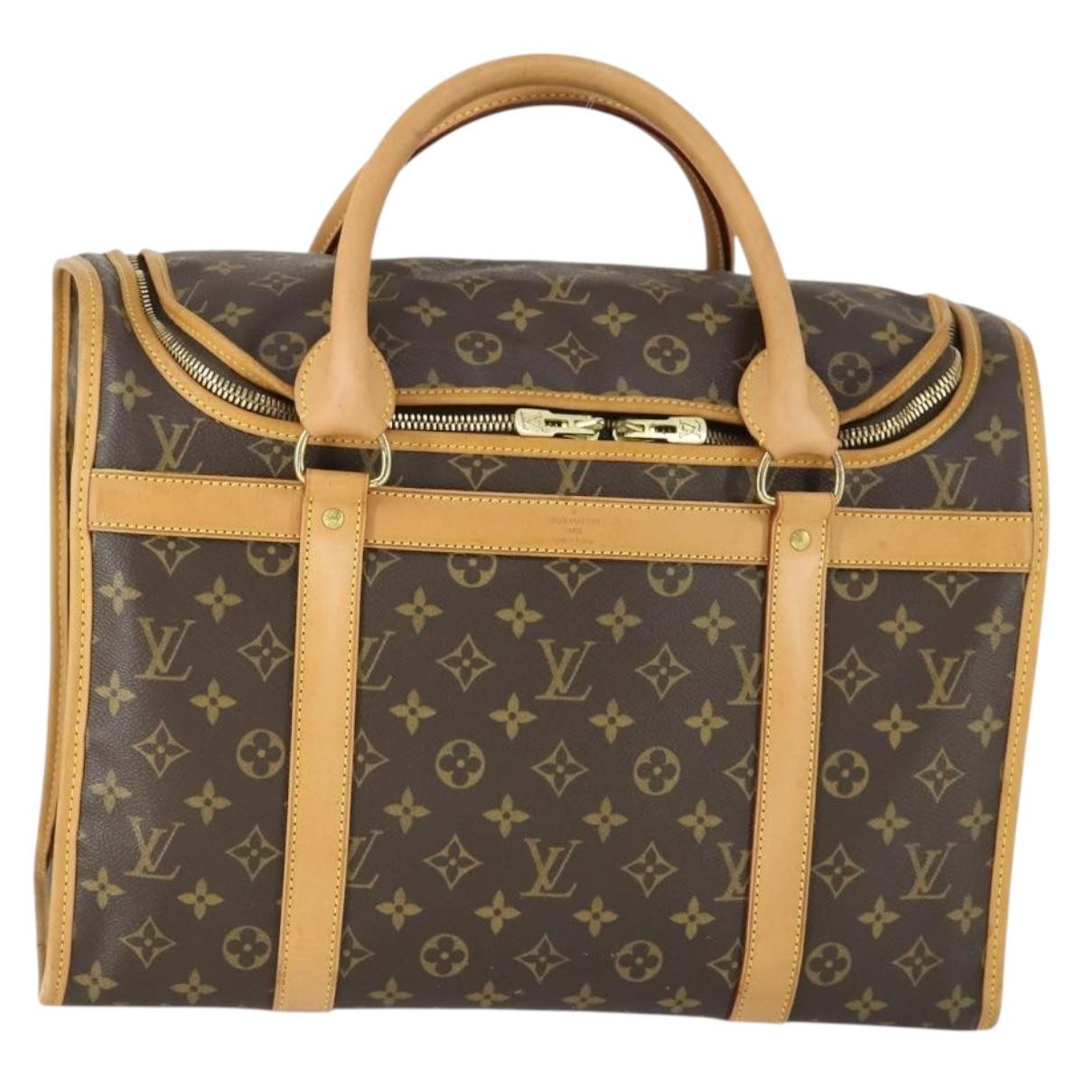 Louis Vuitton Dog Carrier Bag Monogram Canvas Brown Canvas Travel Bag Bag (Pre-Owned)