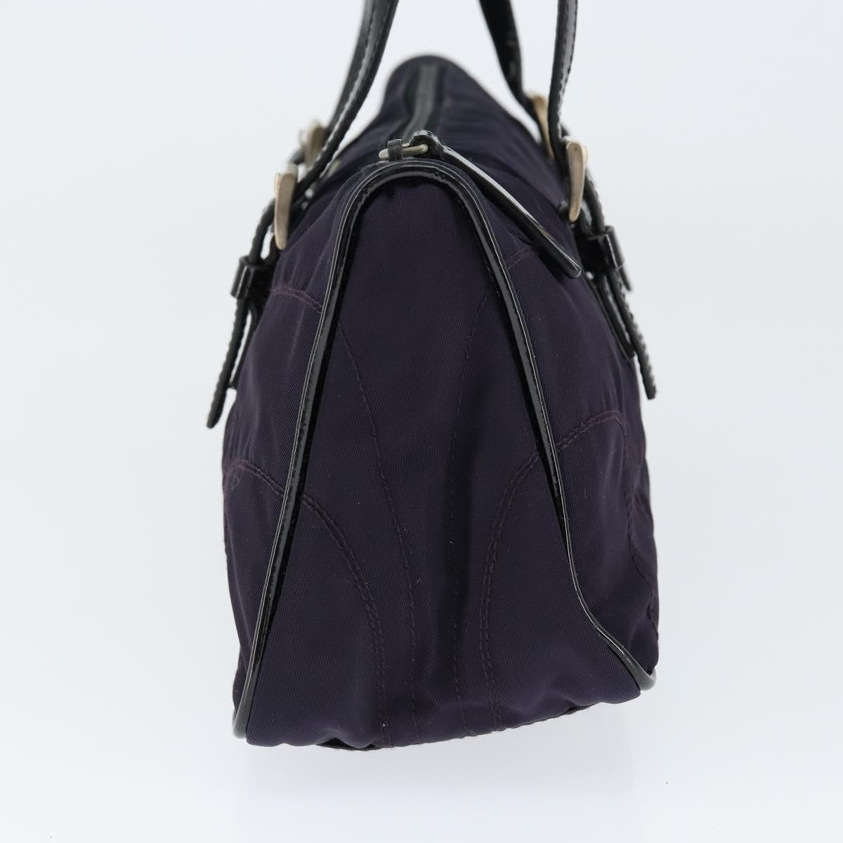 Prada Baguette Shoulder Bag Quilted Tessuto With Leather Purple Nylon Shoulder Bag Bag (Pre-Owned)