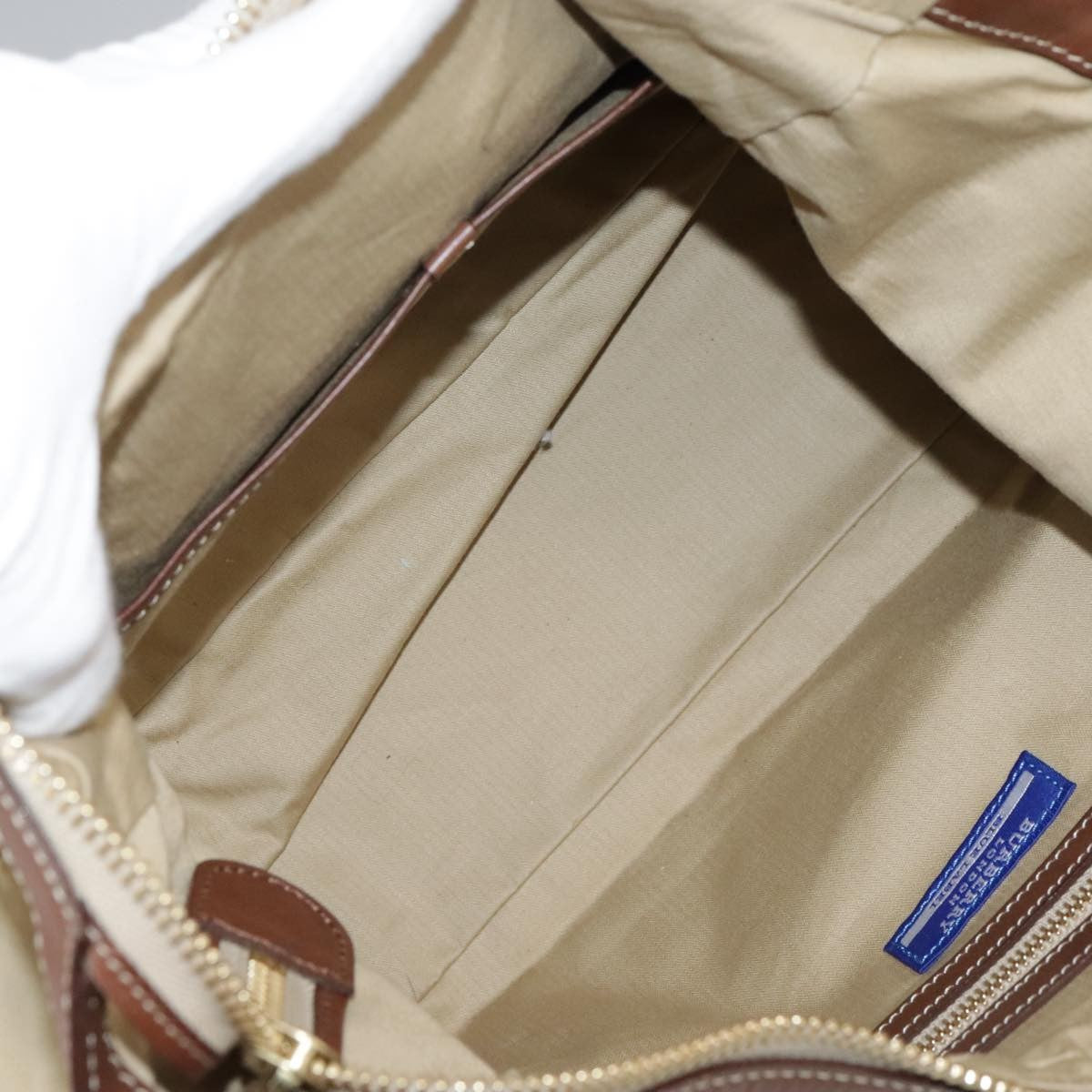Burberry Blue Label Shoulder Bag Nylon Beige Nylon Shoulder Bag Bag (Pre-Owned)
