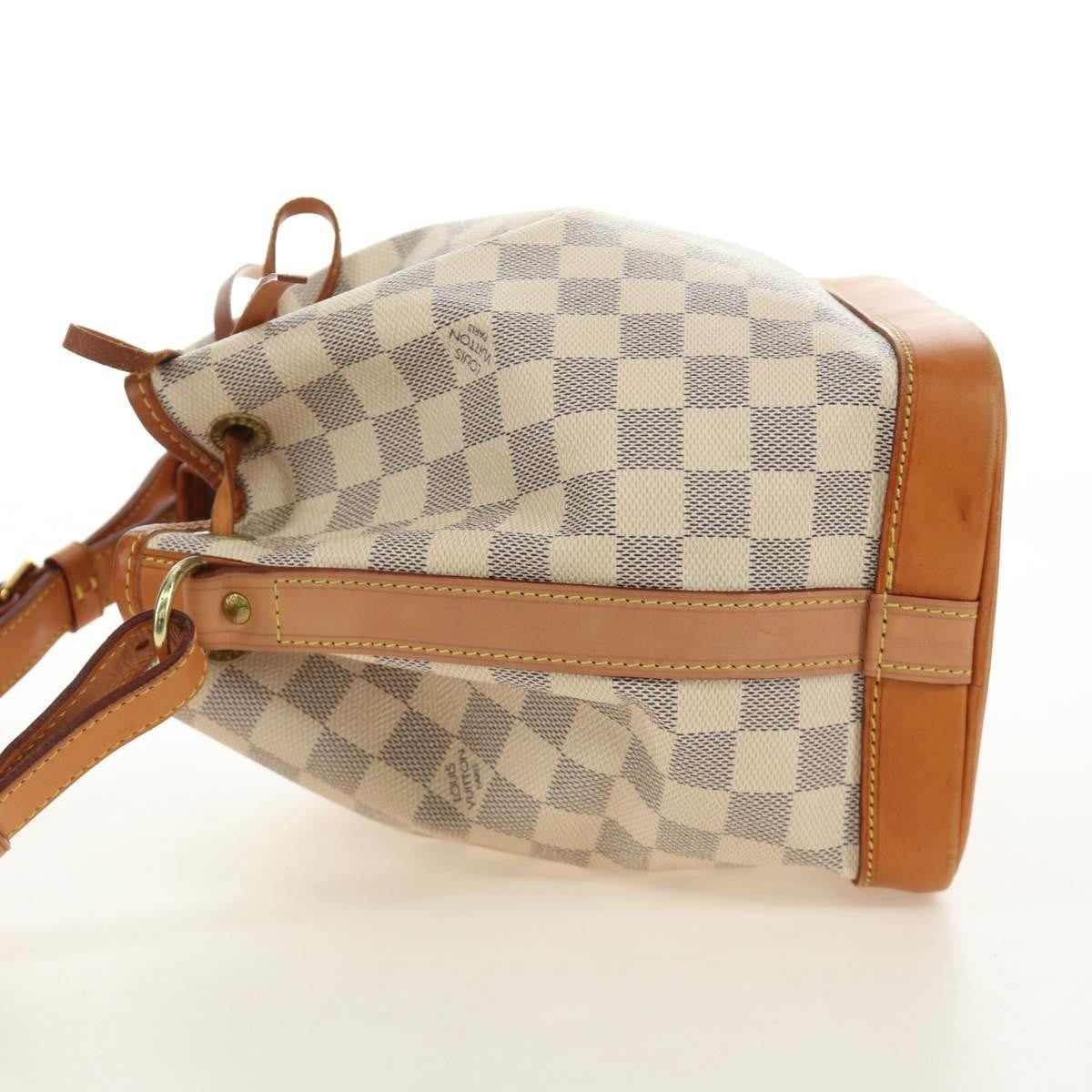 Louis Vuitton Noe Handbag Damier White Canvas Shoulder Bag Bag (Pre-Owned)
