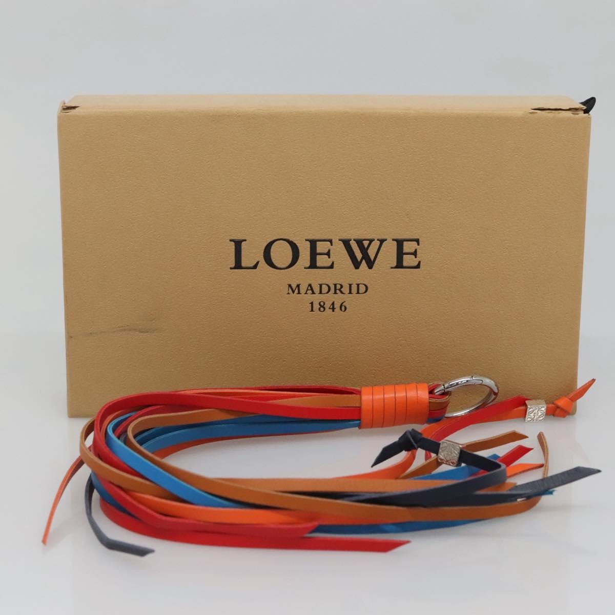 Loewe Anagram Bag Charm Key Holder Metal With Leather Multicolour Leather Charms And Keychains Accessory (Pre-Owned)