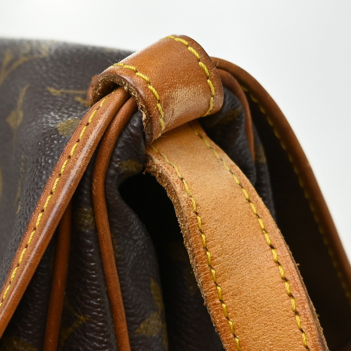 Louis Vuitton Saumur Handbag Monogram Canvas Brown Canvas Shoulder Bag Bag (Pre-Owned)
