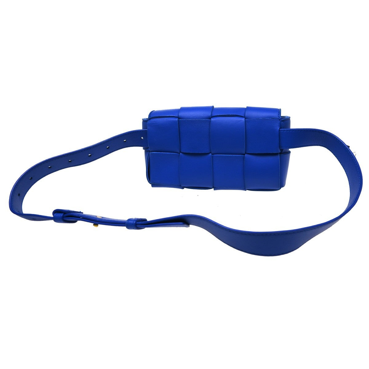 Bottega Veneta Cassette Belt Bag Maxi Intrecciato Leather Blue Leather Clutche & Pouche Bag (Pre-Owned)